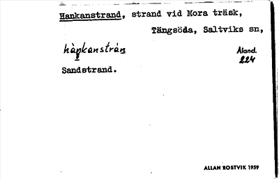 Bild på arkivkortet för arkivposten Hankanstrand