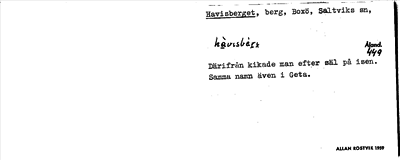 Bild på arkivkortet för arkivposten Havisberget