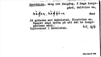 Bild på arkivkortet för arkivposten Herrdalen