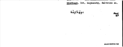 Bild på arkivkortet för arkivposten Hästhags