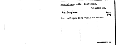 Bild på arkivkortet för arkivposten Hästholmen