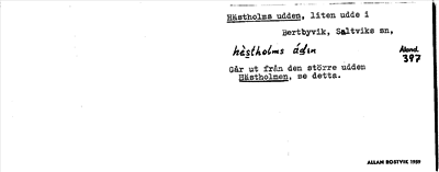 Bild på arkivkortet för arkivposten Hästholms udden