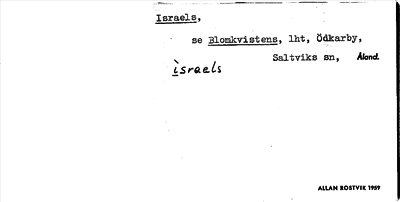 Bild på arkivkortet för arkivposten Israels