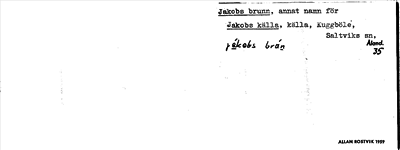 Bild på arkivkortet för arkivposten Jakobs brunn