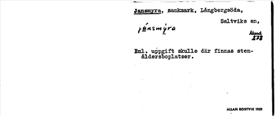 Bild på arkivkortet för arkivposten Jansmyra