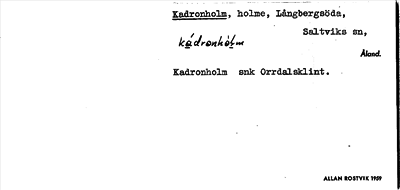 Bild på arkivkortet för arkivposten Kadronholm