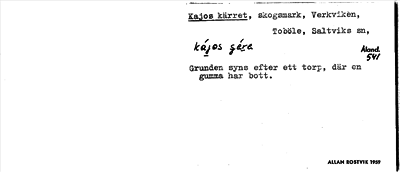 Bild på arkivkortet för arkivposten Kajos kärret