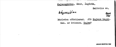 Bild på arkivkortet för arkivposten Kajsosgärdan