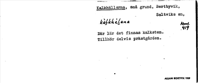 Bild på arkivkortet för arkivposten Kalkhällarna