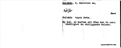 Bild på arkivkortet för arkivposten Kalskär