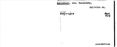 Bild på arkivkortet för arkivposten Kalvnäset