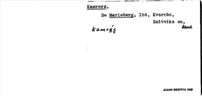 Bild på arkivkortet för arkivposten Kamrers