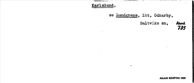 Bild på arkivkortet för arkivposten Karlslund, se Lundgrens
