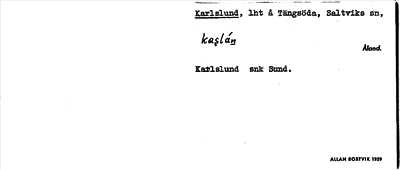 Bild på arkivkortet för arkivposten Karlslund