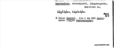 Bild på arkivkortet för arkivposten Kasteudden