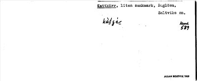 Bild på arkivkortet för arkivposten Kattkärr