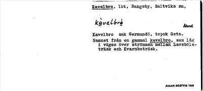 Bild på arkivkortet för arkivposten Kavelbro