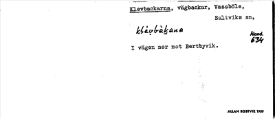 Bild på arkivkortet för arkivposten Klevbackarna