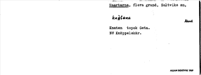 Bild på arkivkortet för arkivposten Knartarna