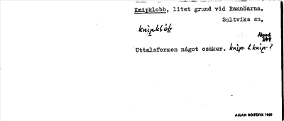 Bild på arkivkortet för arkivposten Knipklobb
