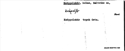 Bild på arkivkortet för arkivposten Knöppelskär