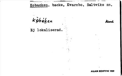 Bild på arkivkortet för arkivposten Kobacken