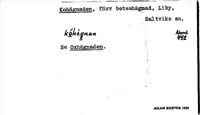 Bild på arkivkortet för arkivposten Kohägnaden