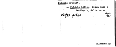 Bild på arkivkortet för arkivposten Koldals grundet