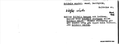 Bild på arkivkortet för arkivposten Koldals sundet
