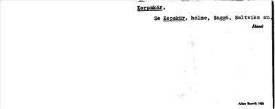 Bild på arkivkortet för arkivposten Korpskär, se Kopskär