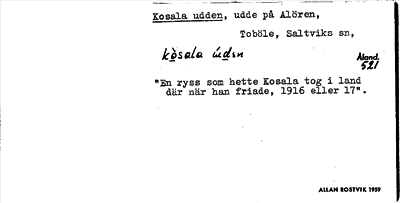 Bild på arkivkortet för arkivposten Kosala udden