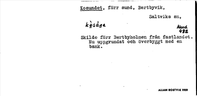 Bild på arkivkortet för arkivposten Kosundet