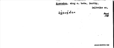 Bild på arkivkortet för arkivposten Kosveden