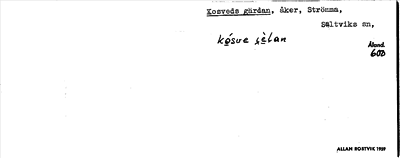 Bild på arkivkortet för arkivposten Kosveds gärdan