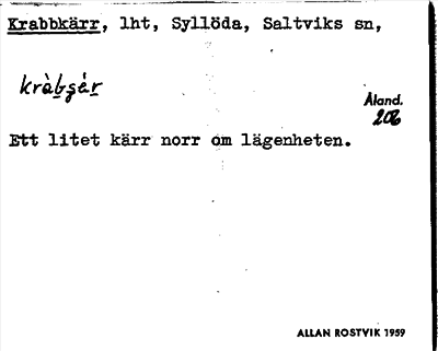 Bild på arkivkortet för arkivposten Krabbkärr