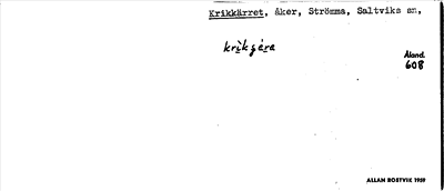 Bild på arkivkortet för arkivposten Krikkärret