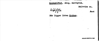 Bild på arkivkortet för arkivposten Krokskiftet