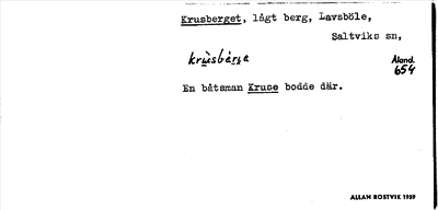 Bild på arkivkortet för arkivposten Krusberget