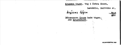 Bild på arkivkortet för arkivposten Krusens tegen