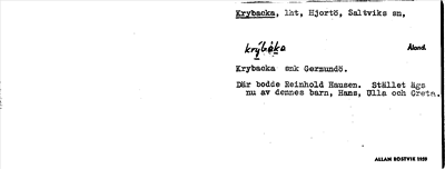 Bild på arkivkortet för arkivposten Krybacka