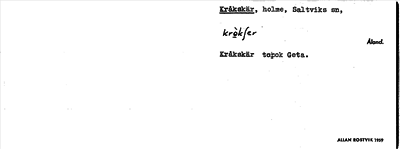 Bild på arkivkortet för arkivposten Kråkskär