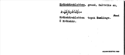 Bild på arkivkortet för arkivposten Kråkskärsklobben