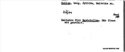 Bild på arkivkortet för arkivposten Kullan