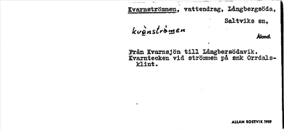 Bild på arkivkortet för arkivposten Kvarnströmmen