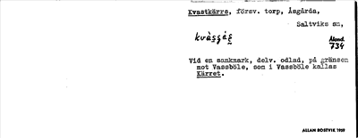Bild på arkivkortet för arkivposten Kvastkärrs