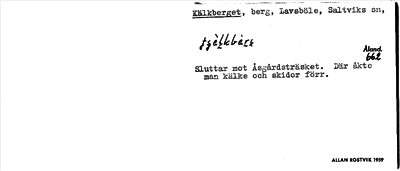 Bild på arkivkortet för arkivposten Kälkberget