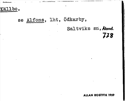 Bild på arkivkortet för arkivposten Källbo, se Alfons