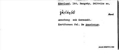 Bild på arkivkortet för arkivposten Kärrlund
