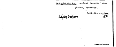 Bild på arkivkortet för arkivposten Ladugårdsbacken