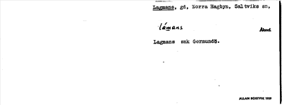 Bild på arkivkortet för arkivposten Lagmans